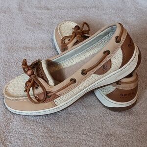 NWOT Sperry Leather/Linen Top-Sider